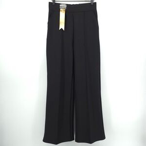 I Believe Women Trousers Slimming Wide Leg M Black High Waist‎ Stretch Pants NWT